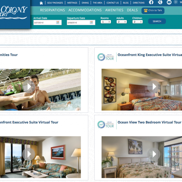Driving conversion through testing, optimization of Beach Colony Resort Homepage