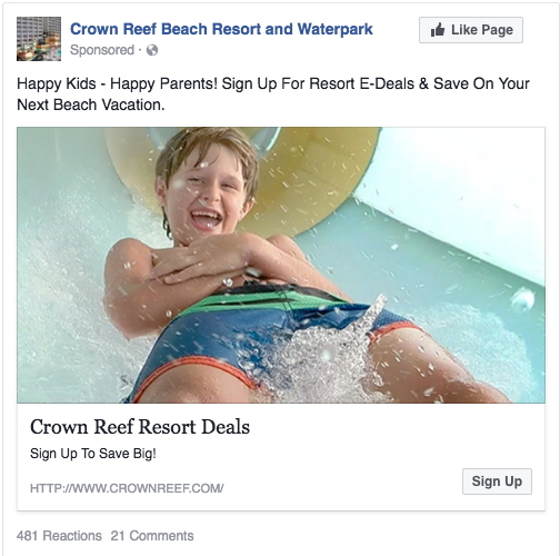 Hotel Lead Generation Ad on Facebook