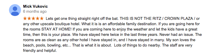 Deceptive Hotel Review Snippets on Google