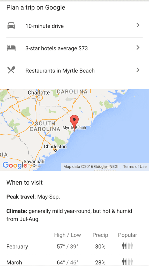 plan a trip google travel serp
