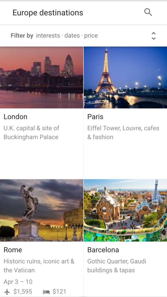 Google Destinations