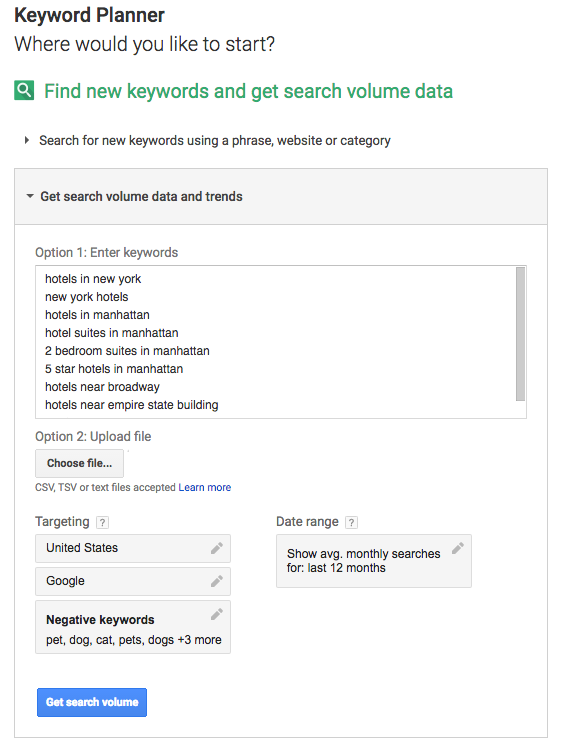 Keyword Research with Google Keyword Planner