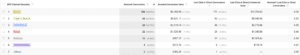 Google Analytics Assisted Conversions