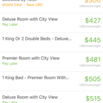 Priceline Choose Room Screen