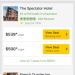 TripAdvisor Hotel List View