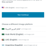 Trivago Welcome Language Screen