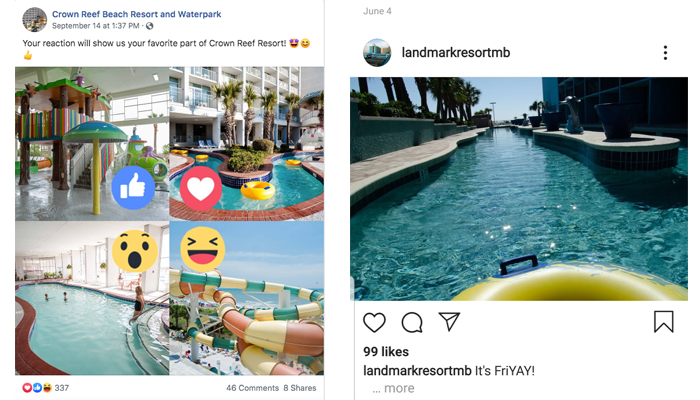 Crown Reef and Landmark Resort Social Media Posts