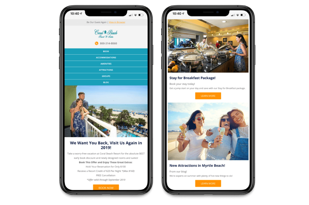 Mobile Responsive Email Marketing Example - Coral Beach