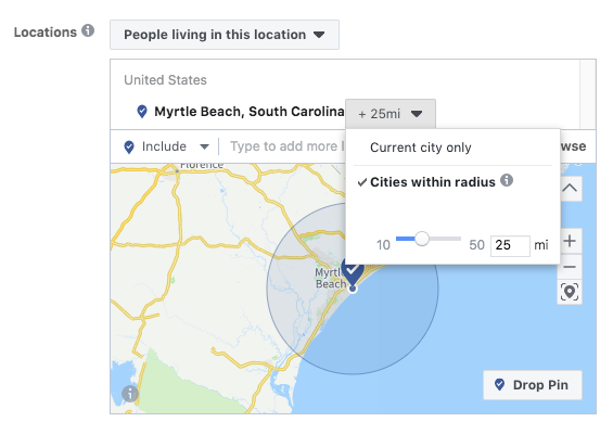 Facebook Radius Targeting