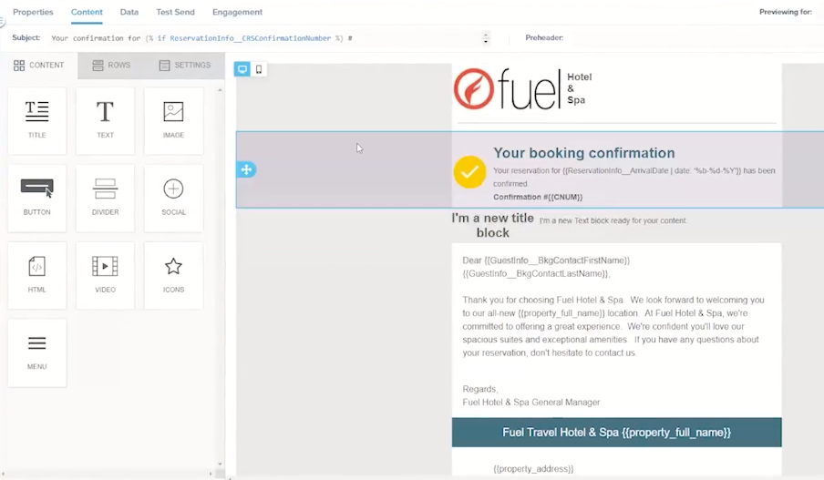 Fuel CRM design editor